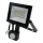 Fekete színű Ecolight 20W-os kültéri mozgásérzékelős LED reflektor Természetes színű