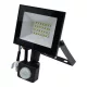 Fekete színű Ecolight 20W-os kültéri mozgásérzékelős LED reflektor Természetes színű