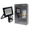 Fekete színű Ecolight 20W-os kültéri mozgásérzékelős LED reflektor Természetes színű