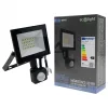 Fekete színű Ecolight 20W-os kültéri mozgásérzékelős LED reflektor