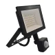 Fekete színű Ecolight 30W-os kültéri mozgásérzékelős LED reflektor, Hideg fehér