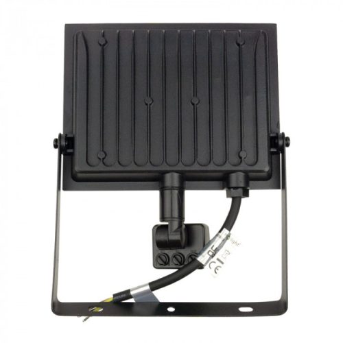 Fekete színű Ecolight 50W-os kültéri mozgásérzékelős LED reflektor, Hideg fehér