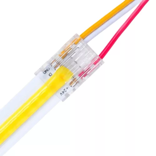 Kétoldalas, vezetékes LED gyorscsatlakozó 12mm széles RGBW és digitális LED szalagok toldásához