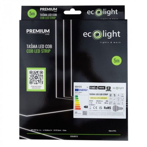 24V-os Prémium COB Digitális LED szalag 3000K meleg fehér fénnyel, ami pontmentes futófény effekteket hoz létre