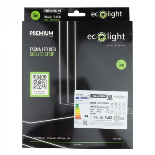 24V-os Prémium COB Digitális LED szalag 4000K természetes fehér fénnyel, ami pontmentes futófény effekteket hoz létre