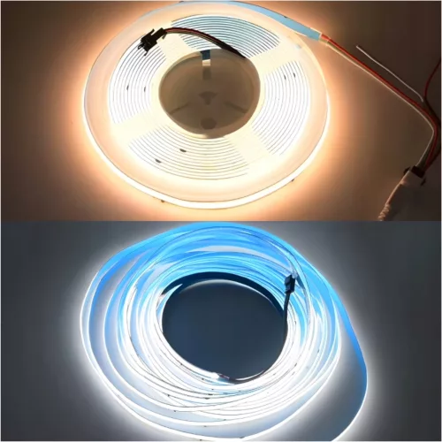 Prémium COB Digital CCT LED szalag, ami pontmentes, dinamikusan mozgó és szabályozható színhőmérsékletű fehér fényt ad.