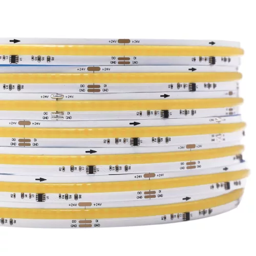 Prémium COB Digital CCT LED szalag, ami pontmentes, dinamikusan mozgó és szabályozható színhőmérsékletű fehér fényt ad.