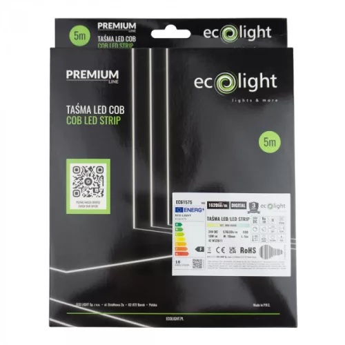 Prémium COB Digital CCT LED szalag, ami pontmentes, dinamikusan mozgó és szabályozható színhőmérsékletű fehér fényt ad.