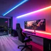 Prémium COB Digitális RGB LED szalag, erős fénnyel, ami pontmentes futófény és szivárvány effekteket hoz létre