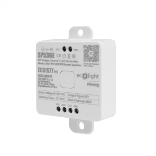 Okos, Wi-Fi, RF és Bluetooth kompatibilis digitális LED vezérlő (vevőegység) egyszínű futófény szalagokhoz