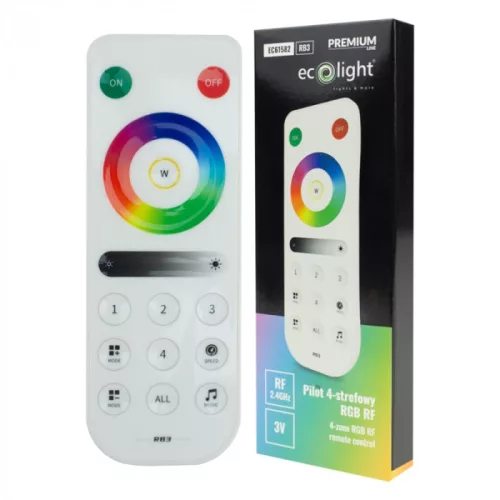 Modern, 4-zónás RF távirányító digitális RGB LED szalagokhoz