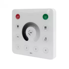 Modern, 4-zónás fali vezérlőpanel és RF távirányító egyszínű, digitális LED szalagokhoz