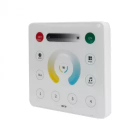 Modern, 4-zónás fali vezérlőpanel és RF távirányító digitális CCT LED szalagokhoz