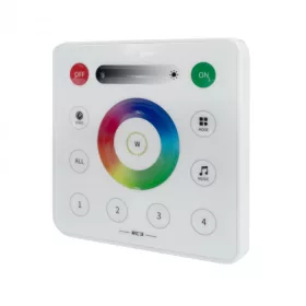 Modern, 4-zónás fali vezérlőpanel és RF távirányító digitális RGB LED szalagokhoz