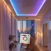 Modern, 4-zónás fali vezérlőpanel és RF távirányító digitális RGB LED szalagokhoz