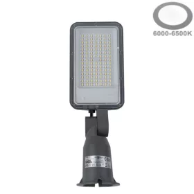 Prémium 50W kültéri LED utcai lámpa és térvilágító 6000 lumen fényerővel, 6500K hideg fénnyel, vízálló szürke házban