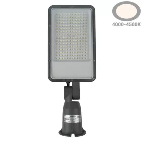 Prémium 100W kültéri LED utcai lámpa és térvilágító 12000 lumen fényerővel, 4000K természetes fénnyel, vízálló szürke házban