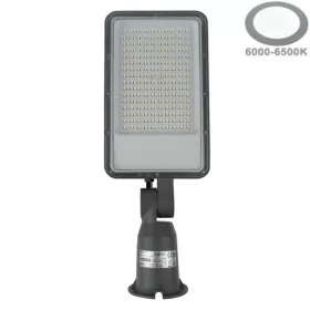 Prémium 150W kültéri LED utcai lámpa és térvilágító 18000 lumen fényerővel, 6500K hideg fénnyel, vízálló szürke házban