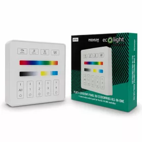 Fehér színű vezeték nélküli Tuya 4 zónás fali LED panel IP44 vízálló kialakítással