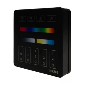 Fekete színű vezeték nélküli Tuya 4 zónás fali LED panel IP44 vízálló kialakítással