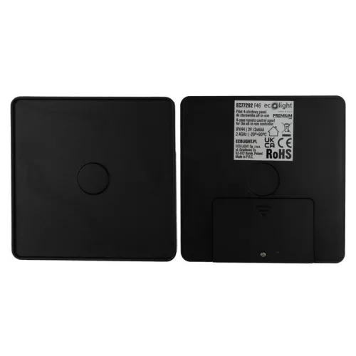 Fekete színű vezeték nélküli Tuya 4 zónás fali LED panel IP44 vízálló kialakítással