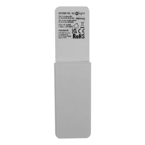 Karcsú, fehér 4 zónás okos távirányító All-in-One LED vezérlőkhöz