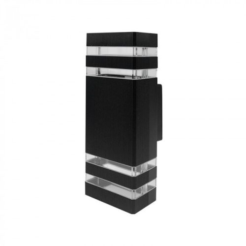 Modern fekete, fel-le világító kültéri fali lámpa két GU10 foglalattal