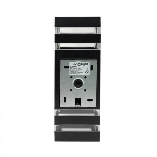 Modern fekete, fel-le világító kültéri fali lámpa két GU10 foglalattal