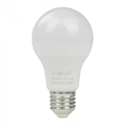 24V LED izzó E27 10W 900lm A60 Meleg fehér-Eco Light