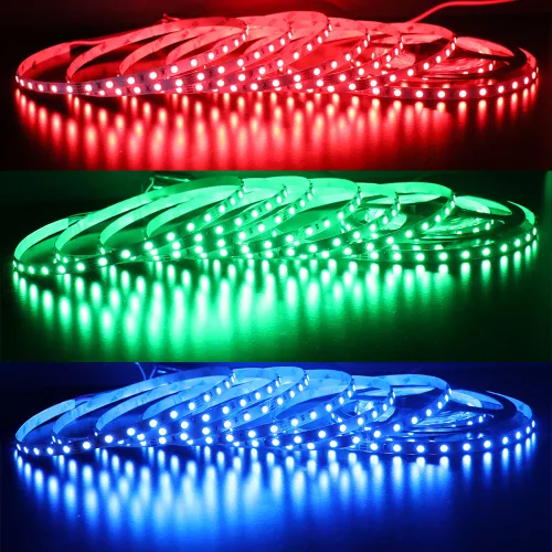 Nagy fényerejű, 14.4W/méter teljesítményű, 12V-os, IP20, RGB LED szalag