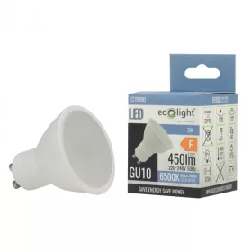 LED spot izzó GU10 5W 450lm 6500K 120° -Eco Light