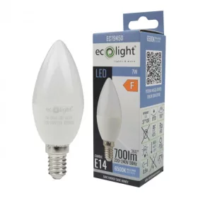 LED gyertya izzó E14 7W 700lm 6500K-Eco Light