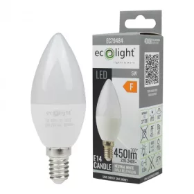 LED gyertya izzó E14 5W 450lm 4000K-Eco Light