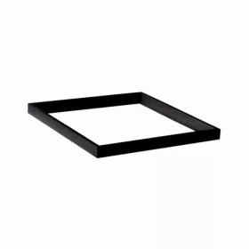 Modern, fekete, felületre szerelhető kiemelő keret 60x60 cm-es élvilágított LED panelhez