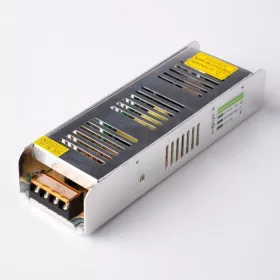 Ecolight Slim 250W-os 12V-os ipari LED tápegység, vékony fémhálós kivitel sorkapcsokkal.