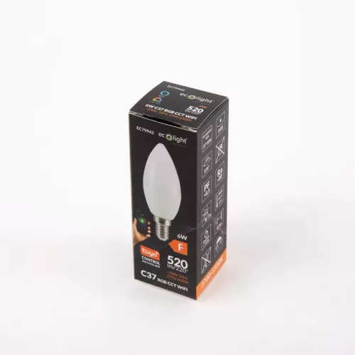 Eco Light Smart LED gyertya izzó E14 RGB+CCT 6 Watt WiFi