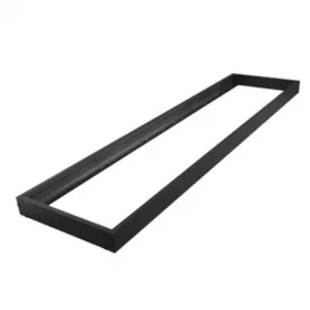 Modern, fekete, felületre szerelhető kiemelő keret 120x30 cm-es élvilágított LED panelhez