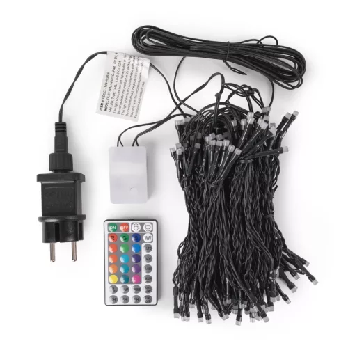 RGB Karácsonyi Függöny 144 LED 1X1.5m Távirányítóval IP44