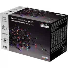   Sorolható Karácsonyi Füzér Kültérre 240 LED 24 méter MultiColor Adapterrel