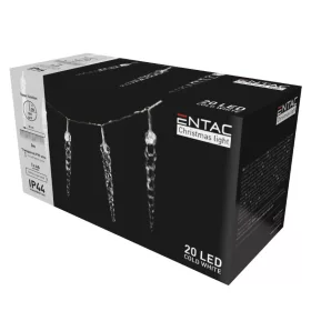    Elemes Karácsonyi Jégcsapfüzér 11cm 20 LED 3 méter IP44
