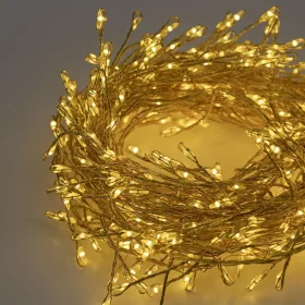   Karácsonyi Fürtös Arany Drótfüzér 6.7 méter 400 LED Kültérre Távirányítóval