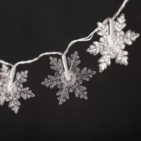 Karácsonyi Jégvirág Füzér 10 LED 1m Elemes