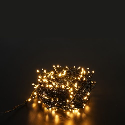 Napelemes kerti füzér 10 méter 100 LED IP44 Meleg fehér