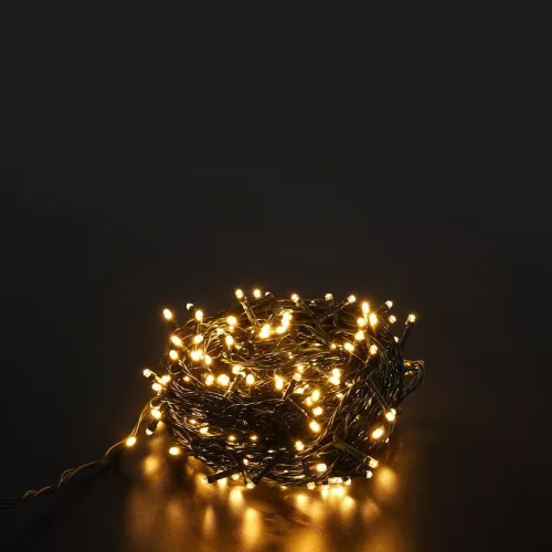 Napelemes kerti füzér 10 méter 100 LED IP44 Meleg fehér