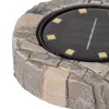 Kőhatású napelemes talajlámpa meleg fényű 10cm IP44 - Avide