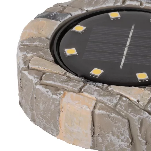Kőhatású napelemes talajlámpa meleg fényű 10cm IP44 - Avide
