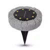 Kőhatású napelemes talajlámpa meleg fényű 10cm IP44 - Avide