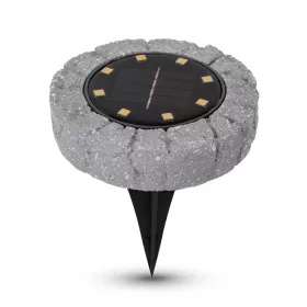 Kőhatású napelemes talajlámpa meleg fényű 10cm IP44 - Avide