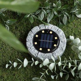 Kőhatású napelemes talajlámpa meleg fényű 10cm IP44 - Avide