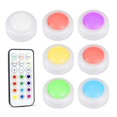 Hordozható RGB éjjeli fény 6db/szett + távirányító